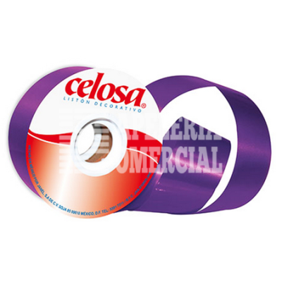 MERCERIA LISTON CELOSA LISO #9 C. MORADO